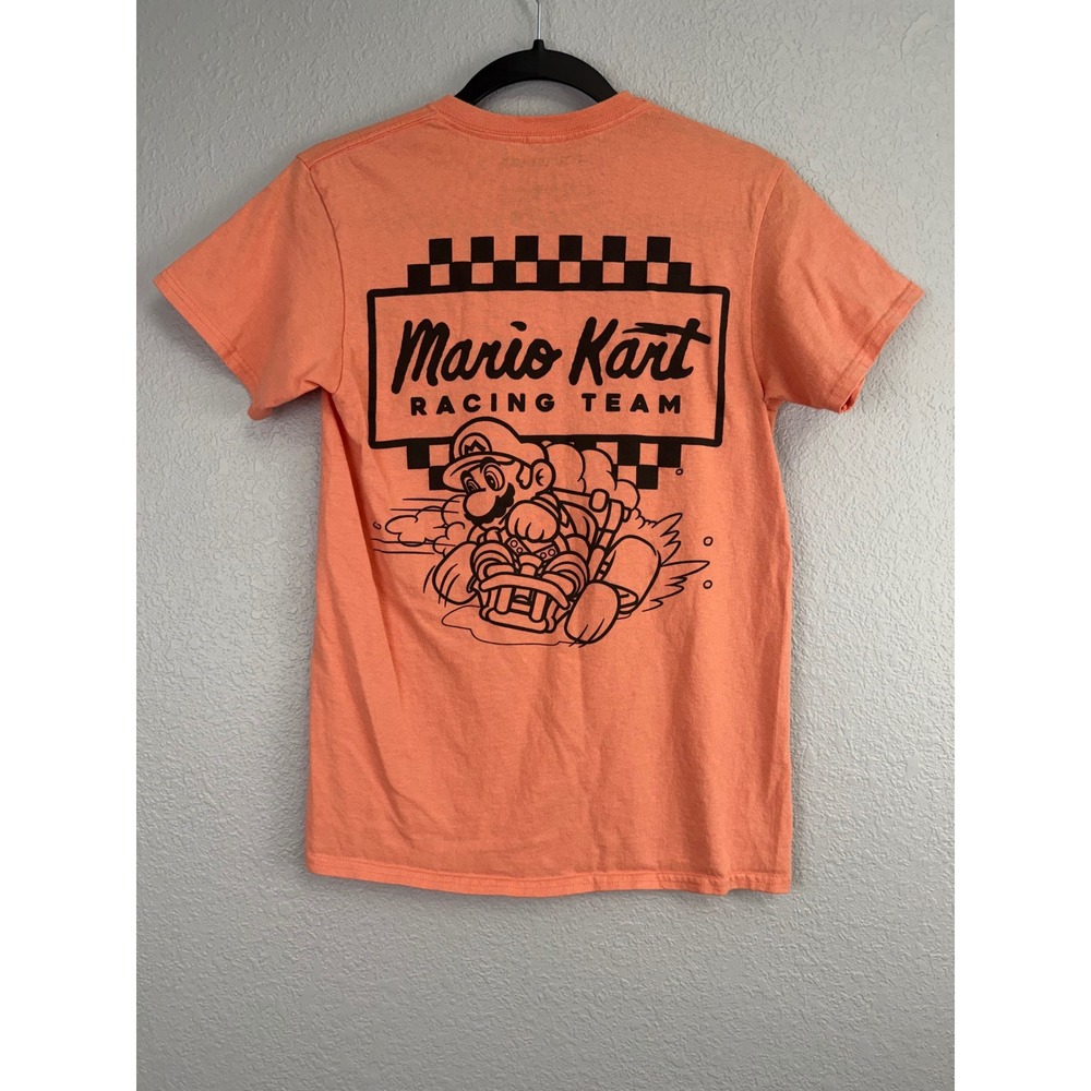 Mario Kart Racing Team Graphic T-Shirt Orange Small Nintendo Mad Engine Tee - Picture 5 of 5